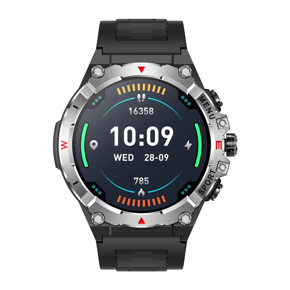 2025 V76 GPS Smartwatch 1.43" Ultra AMOLED Display Built-In Compass Altimeter Bluetooth Call Smart Watch 500Mah Battery