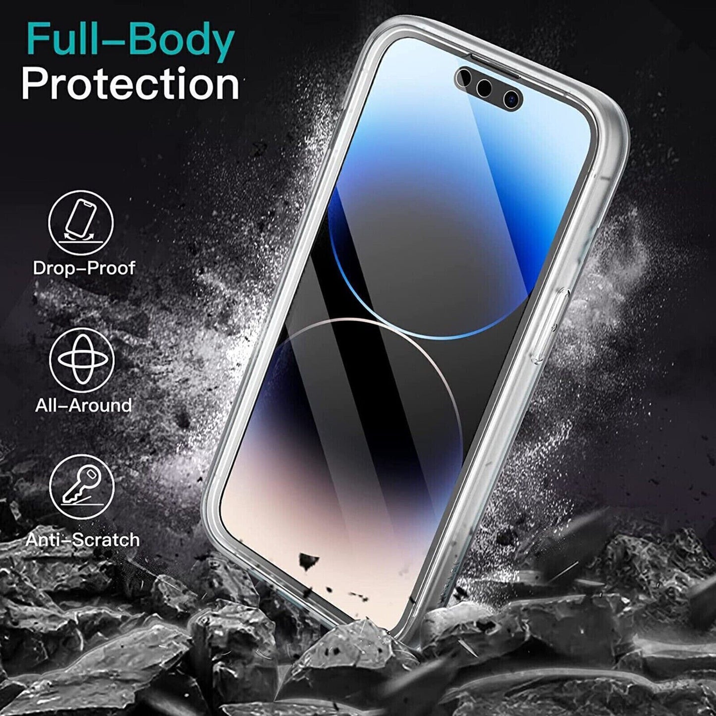 Clear 360 Full Body Case for Iphone 17 16 15 14 13 12 11 Pro Max XR XS 7 8 SE 4