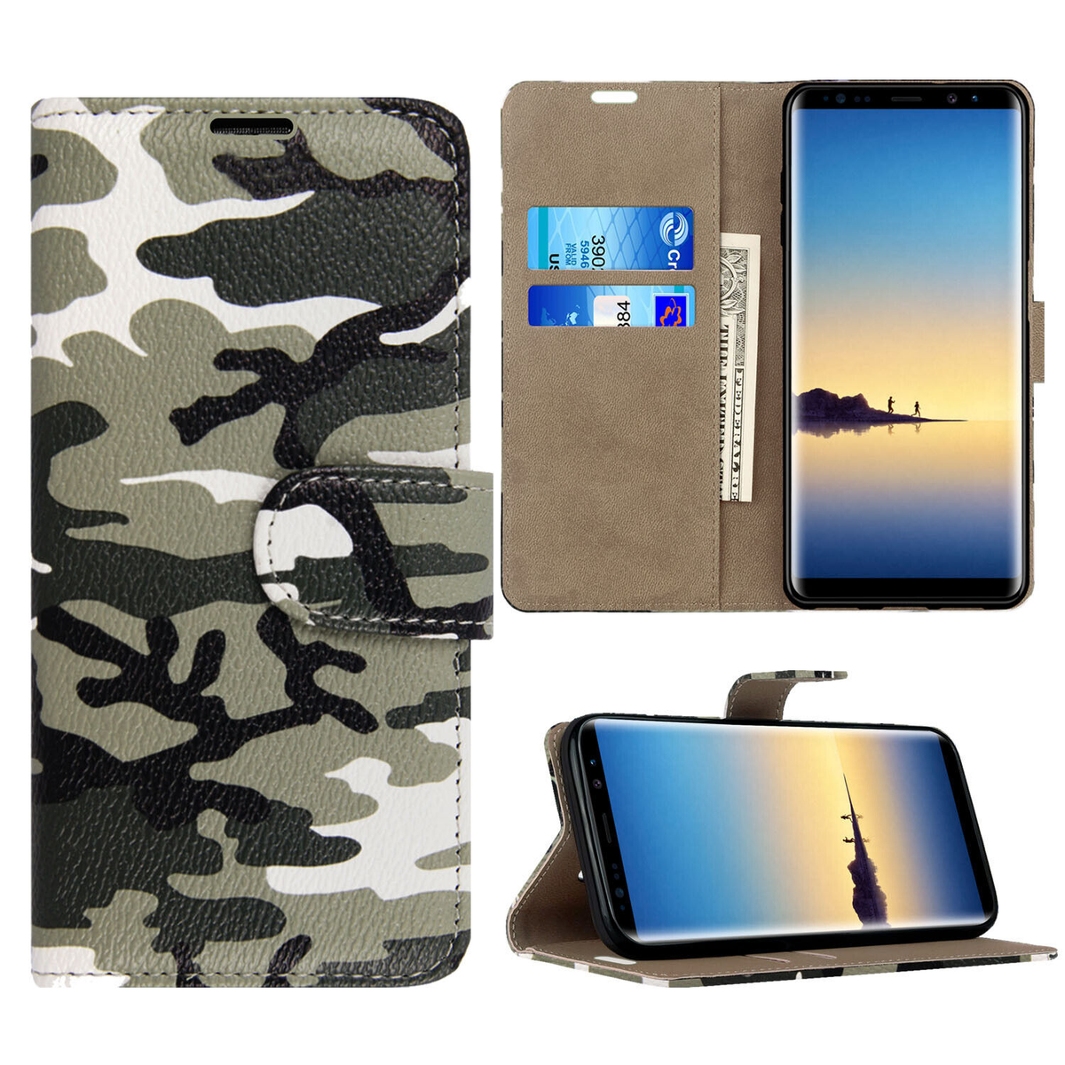 Case for Samsung Galaxy Note 20 10 9 8 7 5 Leather Wallet Flip Phone Stand Cover