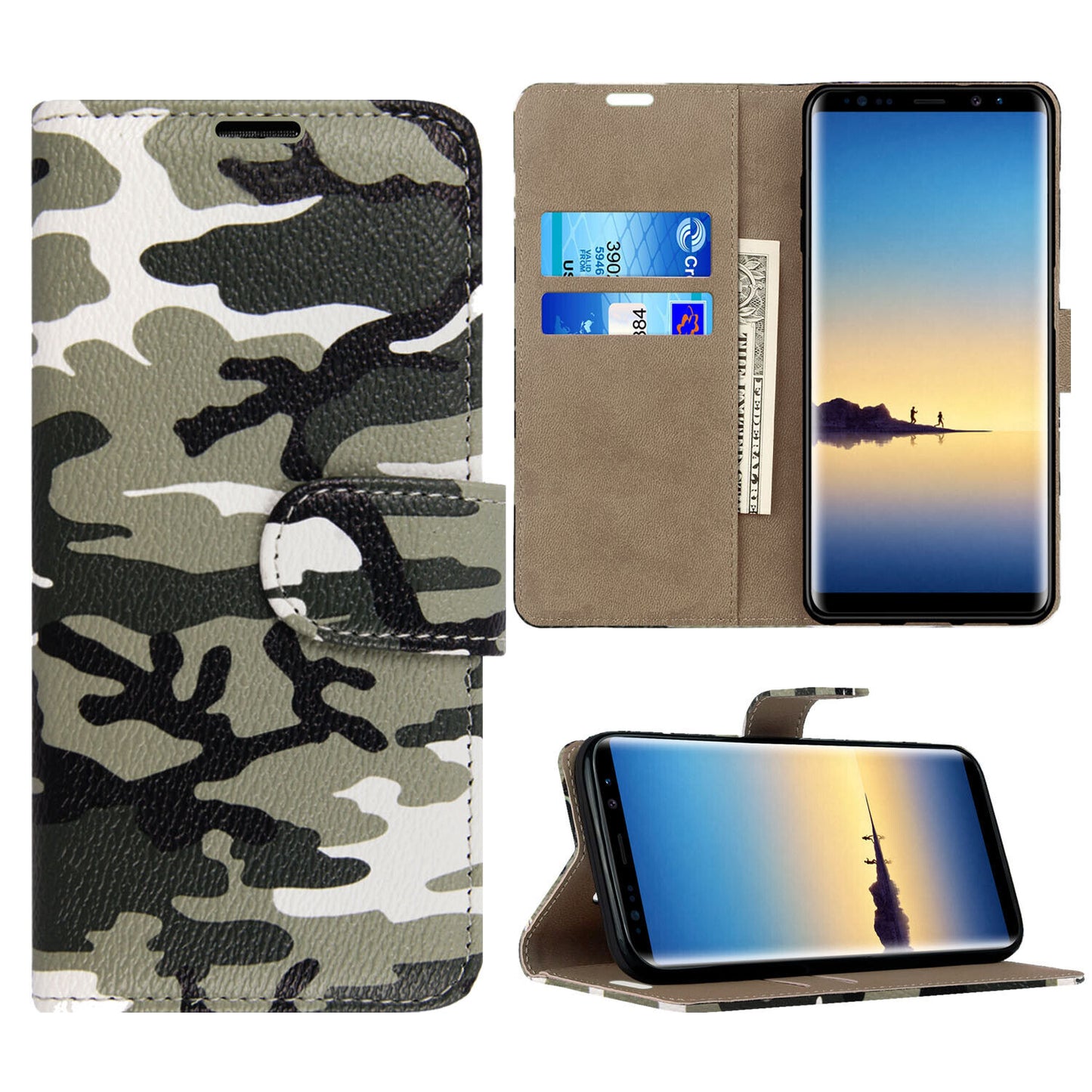 Case for Samsung Galaxy Note 20 10 9 8 7 5 Leather Wallet Flip Phone Stand Cover