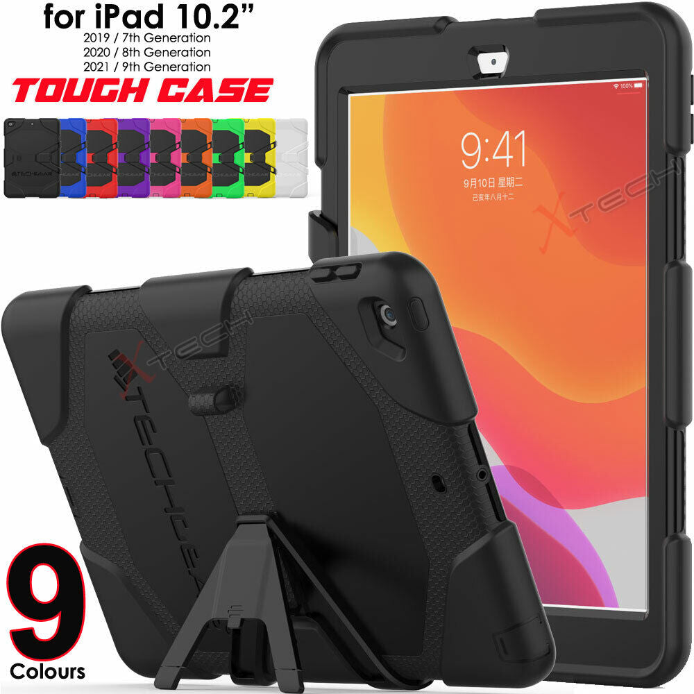 For Ipad 10.2" 9 8 7 Tough HEAVY DUTY Shockproof Rugged Survive Stand Case Cover