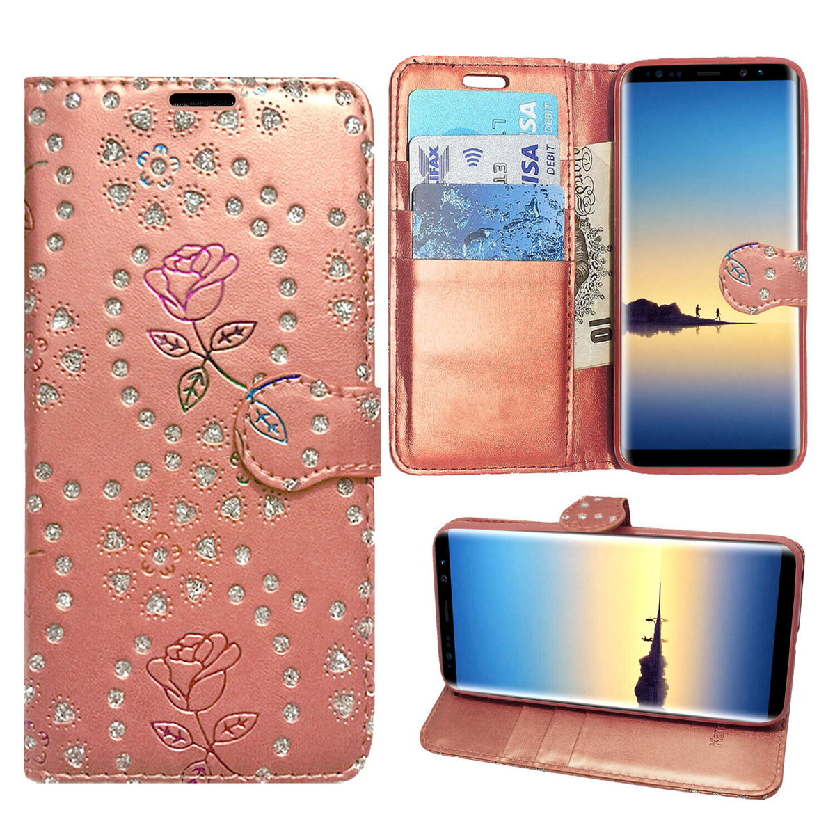 Case for Samsung Galaxy Note 20 10 9 8 7 5 Leather Wallet Flip Phone Stand Cover