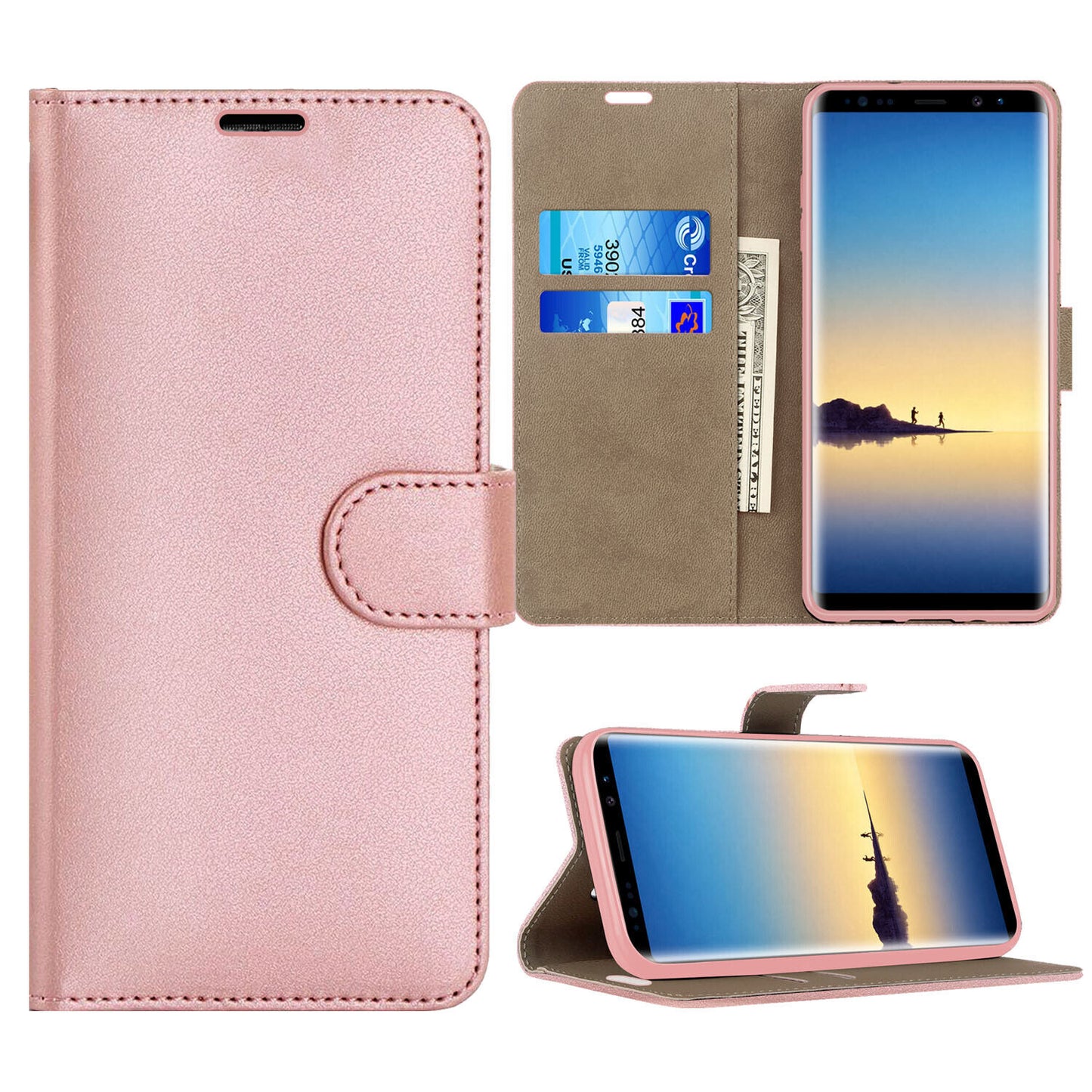 Case for Samsung Galaxy Note 20 10 9 8 7 5 Leather Wallet Flip Phone Stand Cover