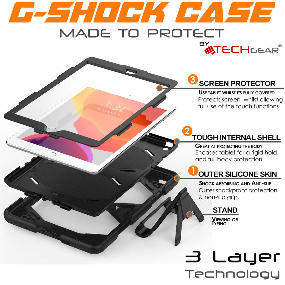 For Ipad 10.2" 9 8 7 Tough HEAVY DUTY Shockproof Rugged Survive Stand Case Cover