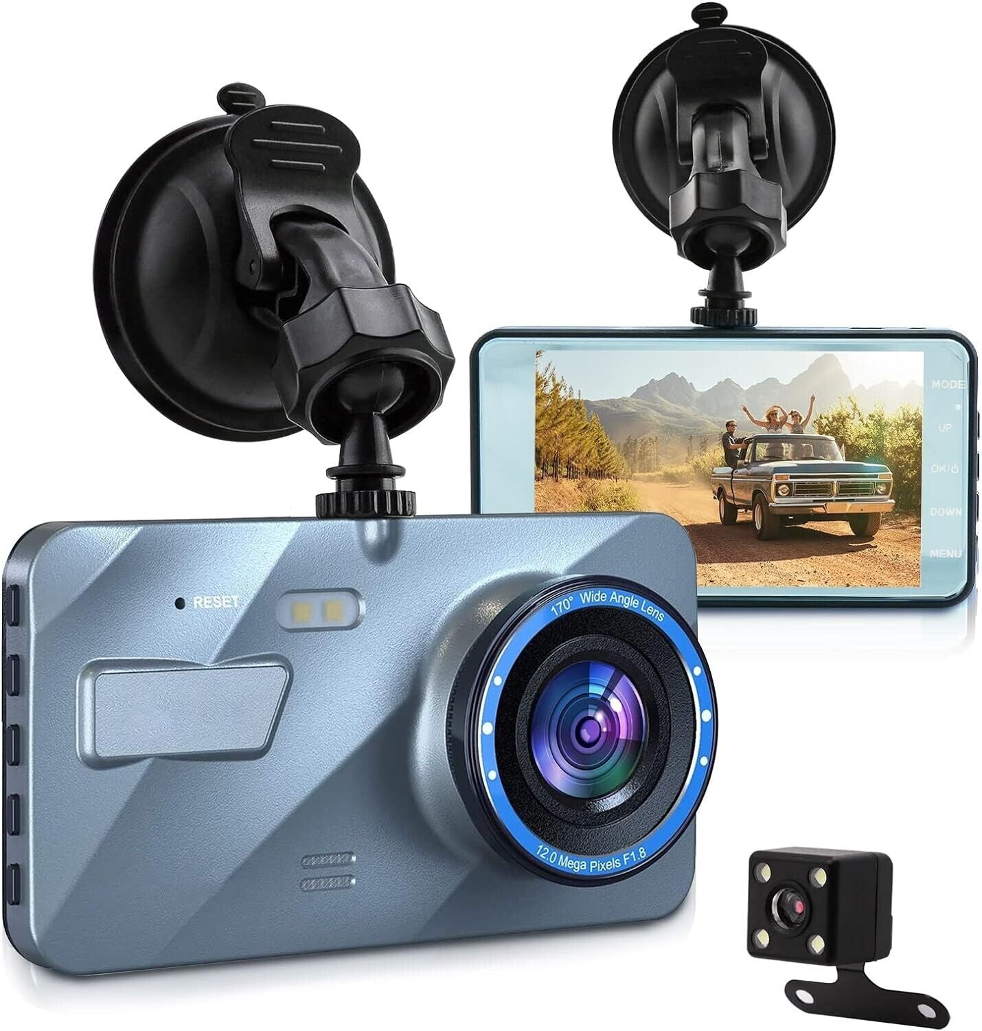 Capture Every Moment with the JUSTOP Full HD 1080P Car Dash Cam Kit – Front and Rear Cameras with Night Vision