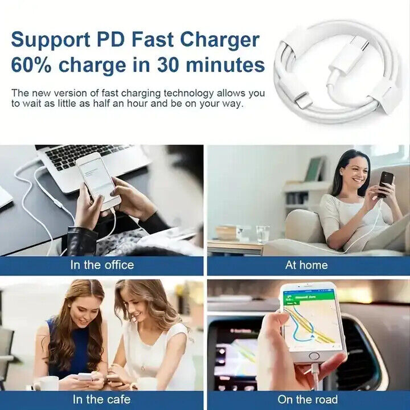 USB Cable for Apple Iphone Fast Charger Sync 5 6 7 8 X XS XR 11 12 13 14 Ipad