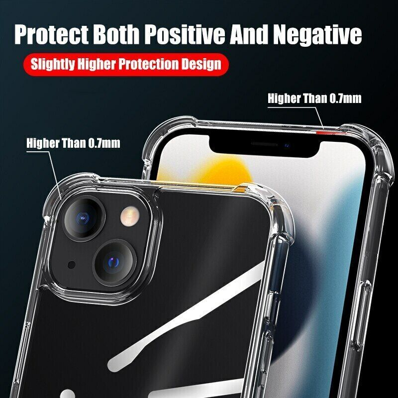 Clear Case for Iphone 15 14 13 11 12 Pro Max 7 8 SE X Shockproof Gel Cover
