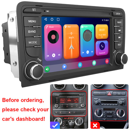 7" Android13 Car Wireless Carplay Android Auto Radio+Cam+Dvr for Audi A3 2003-12