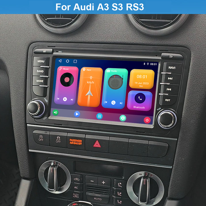 7" Android13 Car Wireless Carplay Android Auto Radio+Cam+Dvr for Audi A3 2003-12