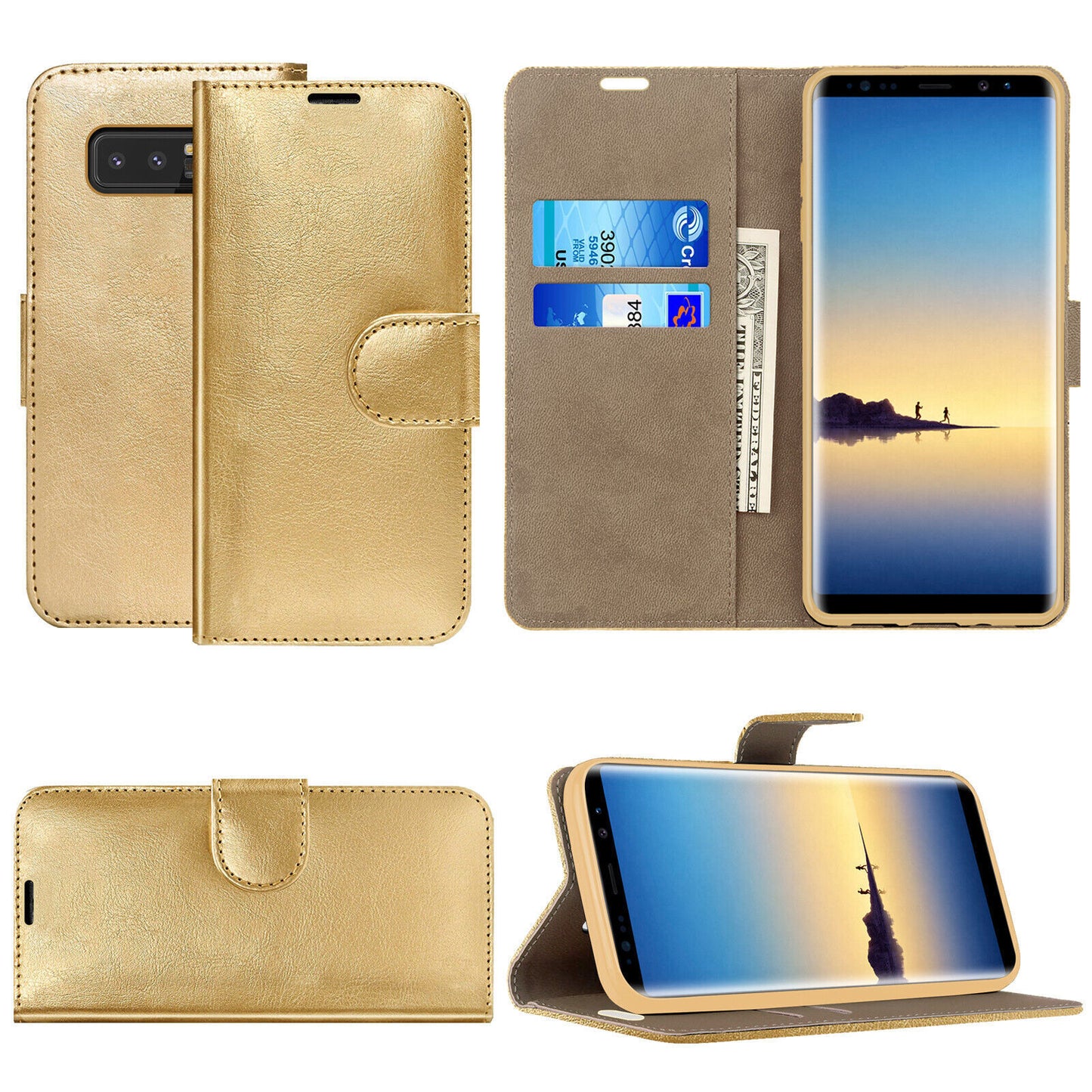 Case for Samsung Galaxy Note 20 10 9 8 7 5 Leather Wallet Flip Phone Stand Cover