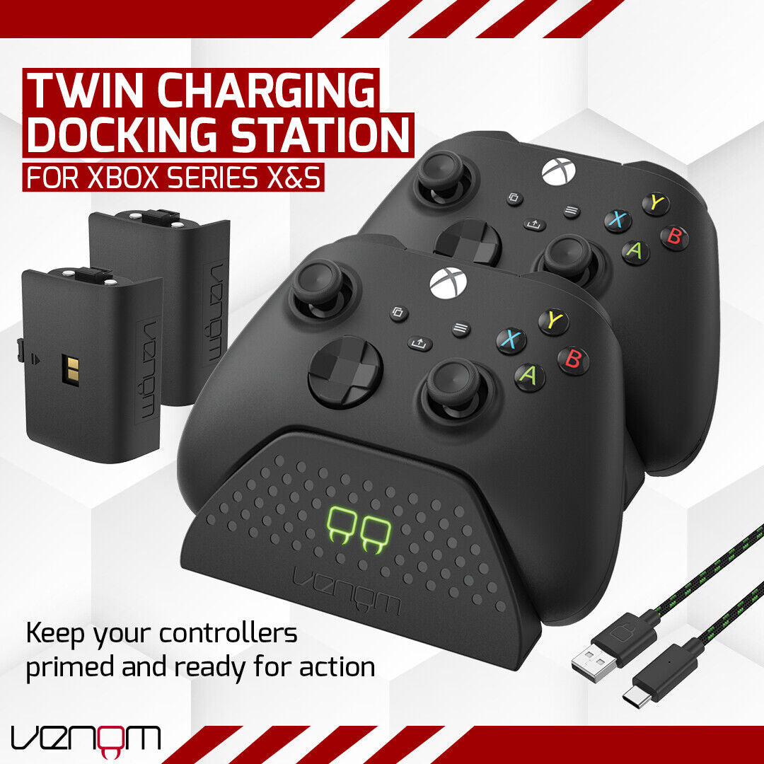 Xbox Charging Dock with Rechargeable Batteries for Series X Series S Xbox One