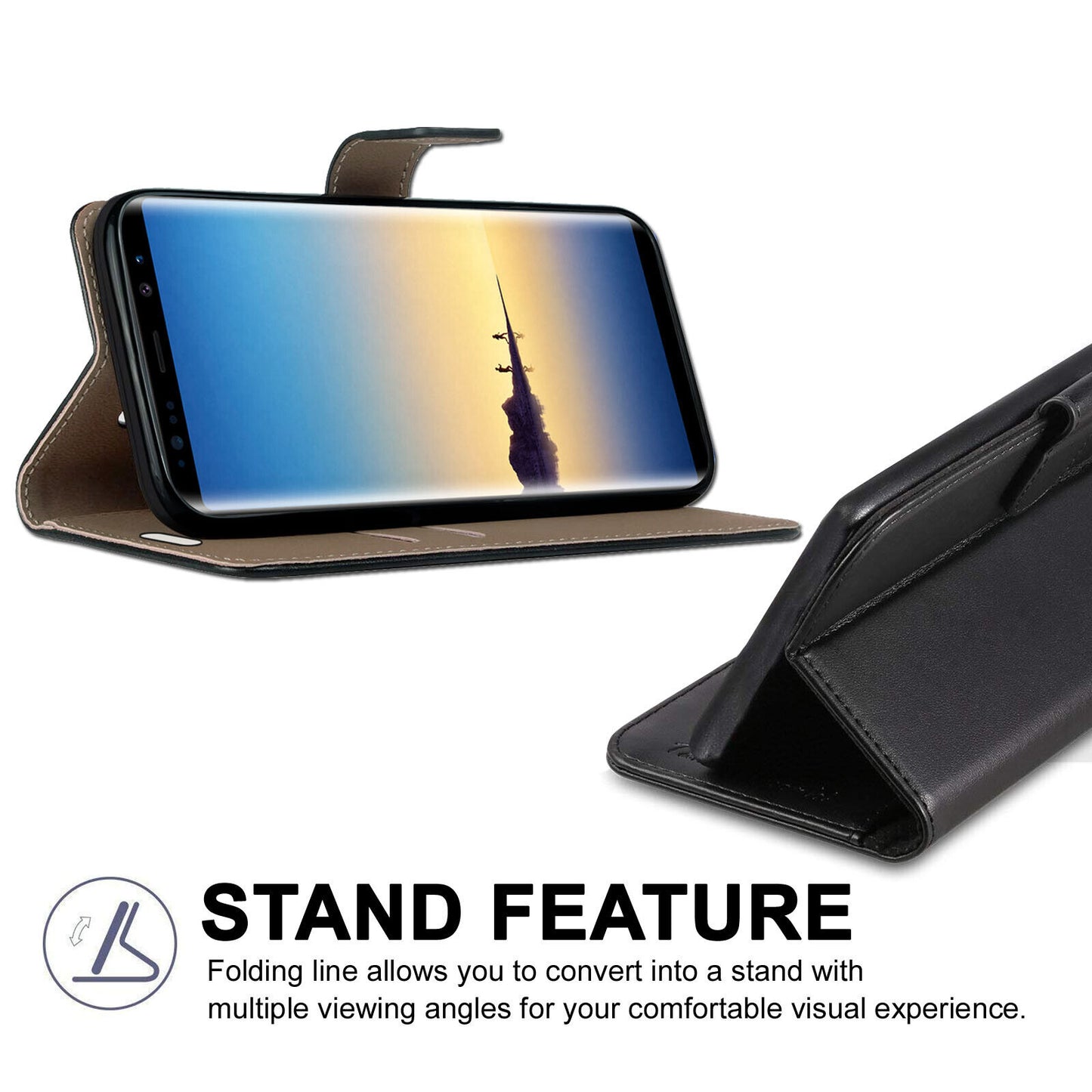 Case for Samsung Galaxy Note 20 10 9 8 7 5 Leather Wallet Flip Phone Stand Cover