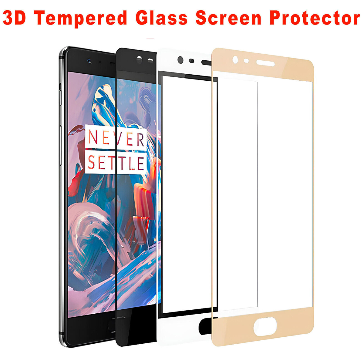 3D Full Curved Tempered Glass Screen Protector for Oneplus 5, Oneplus 6