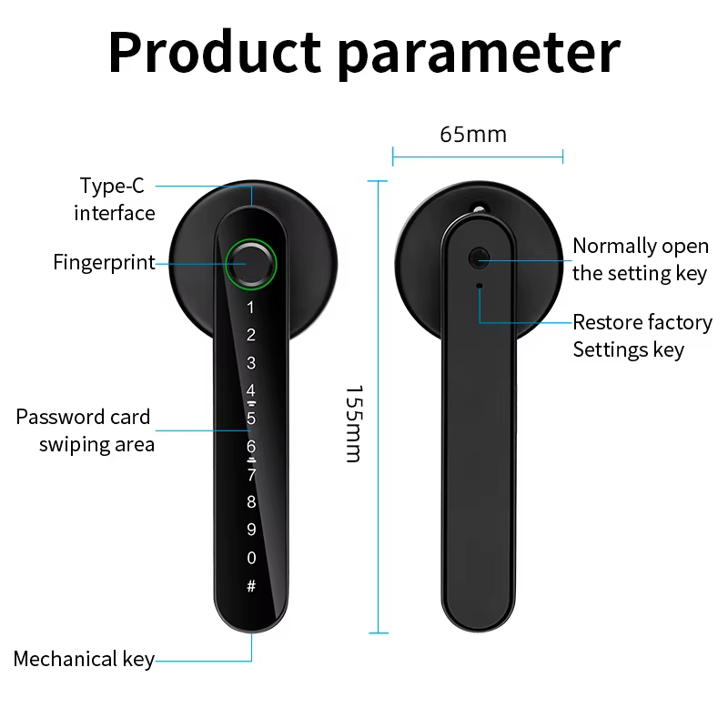 Fingerprint Door Lock Tuya Smart /Smart Life Electronic Door Lock with Fingerprint/Password/Key/Tuya App/Card Unlock