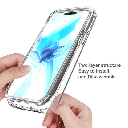 Clear 360 Full Body Case for Iphone 17 16 15 14 13 12 11 Pro Max XR XS 7 8 SE 4