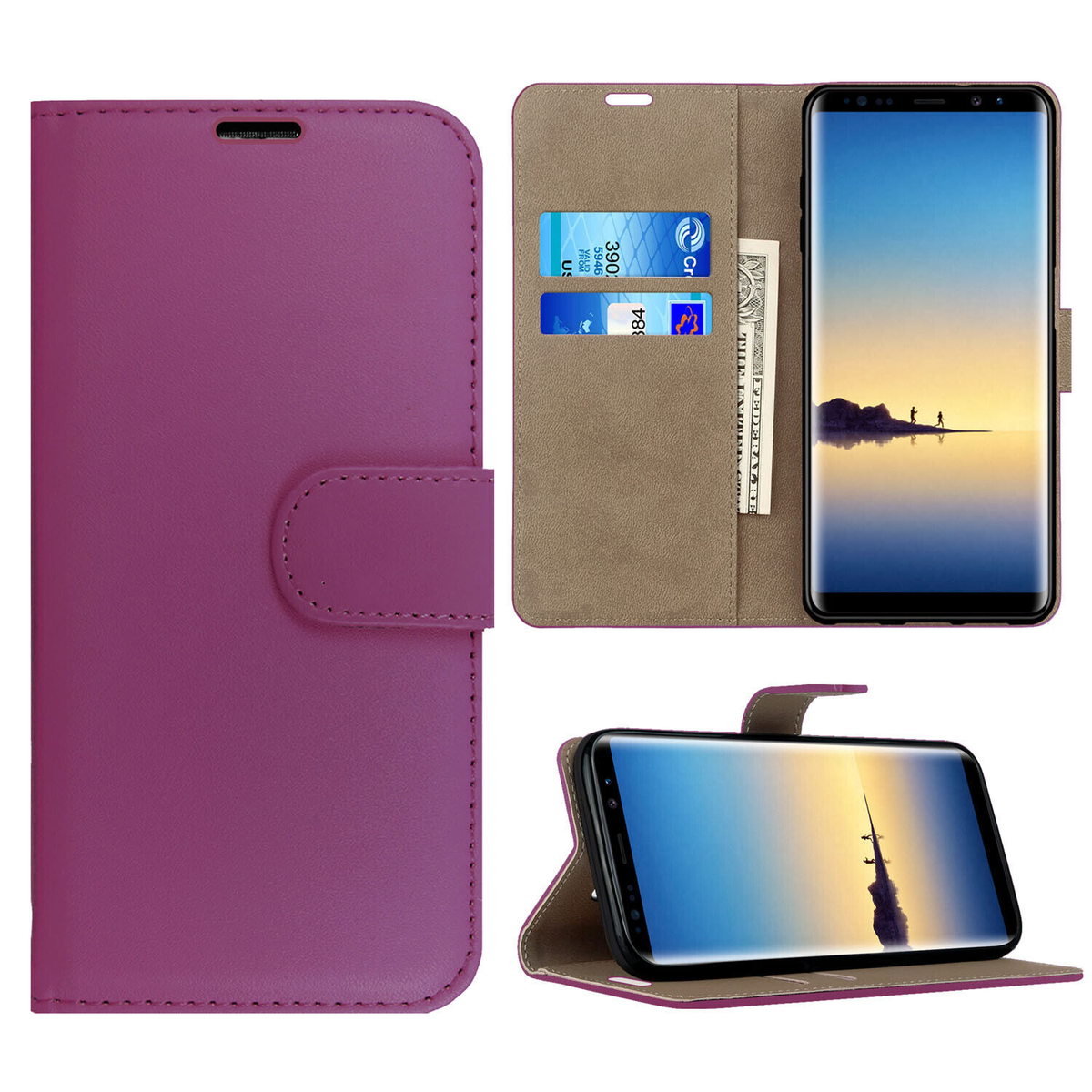 Case for Samsung Galaxy Note 20 10 9 8 7 5 Leather Wallet Flip Phone Stand Cover