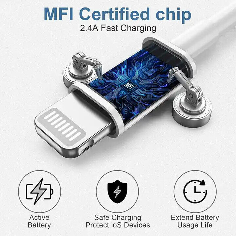 USB Cable for Apple Iphone Fast Charger Sync 5 6 7 8 X XS XR 11 12 13 14 Ipad