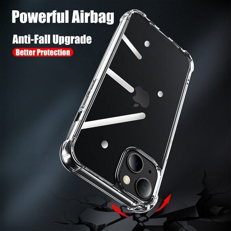 Clear Case for Iphone 15 14 13 11 12 Pro Max 7 8 SE X Shockproof Gel Cover