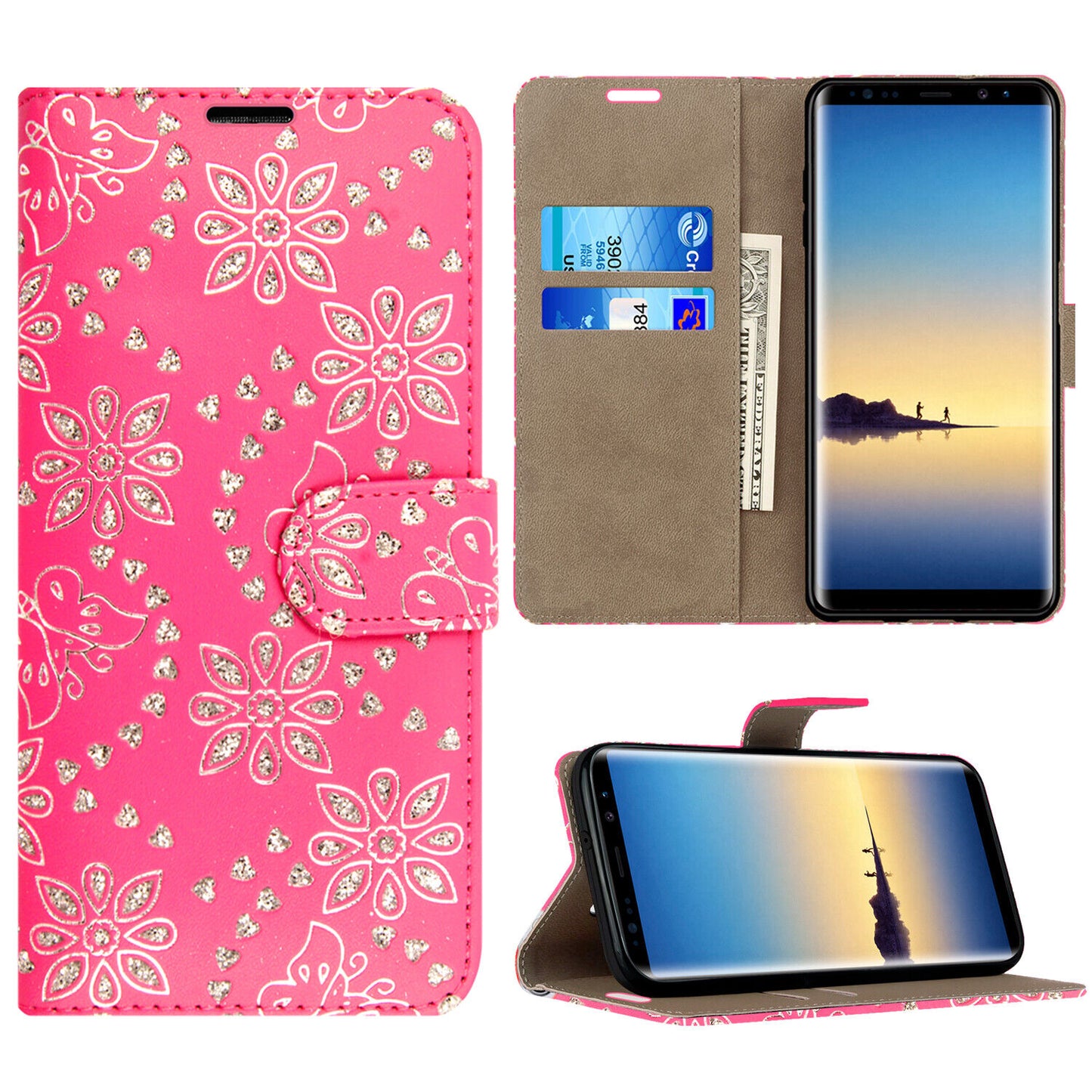 Case for Samsung Galaxy Note 20 10 9 8 7 5 Leather Wallet Flip Phone Stand Cover